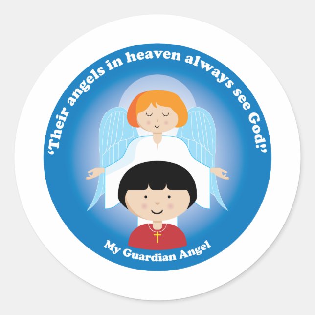 Sticker Rond Ange gardien (Devant)