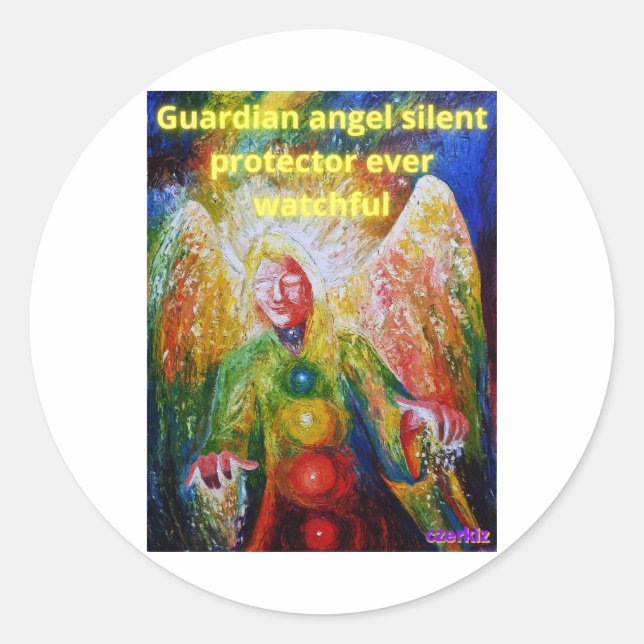 Sticker Rond Ange gardien (Devant)