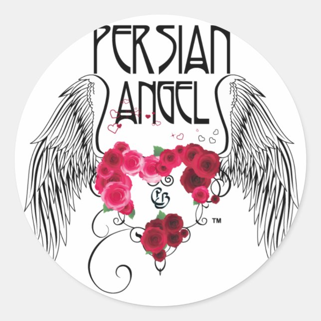 Sticker Rond Ange persan (Devant)