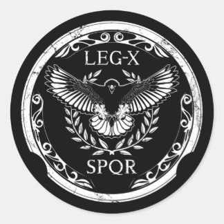 Sticker Rond Ange Romain Legio X Shield