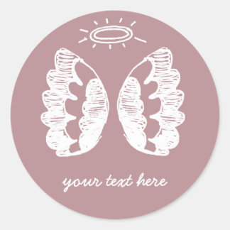 Sticker Rond Ange rose