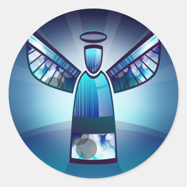 Sticker Rond Angel : Angel bleu (Devant)