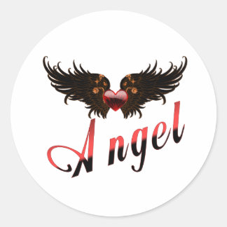 Sticker Rond Angel - Avec Angel Wings Design