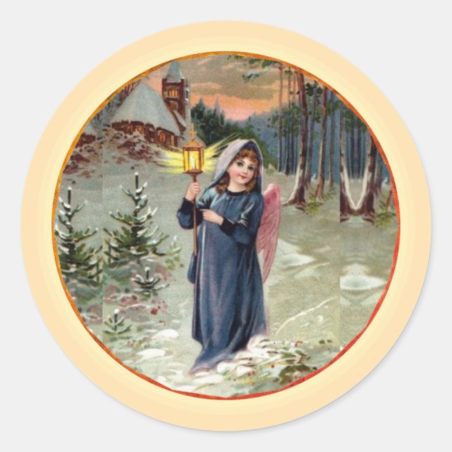 Sticker Rond Angel Avec Lanterne (Devant)