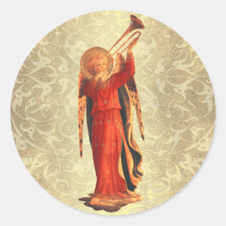 Sticker Rond Angel avec trompette
