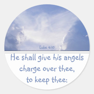 Sticker Rond Angel dans les nuages, encouragement, écriture Si