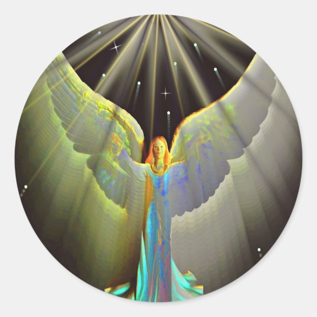 Sticker Rond Angel de l'autocollant de puissance (Devant)
