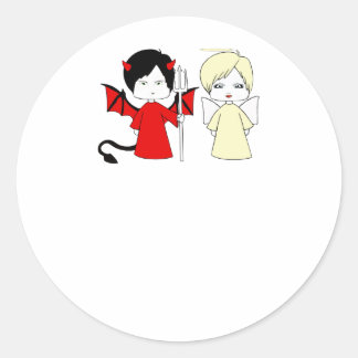 Sticker Rond Angel et diable
