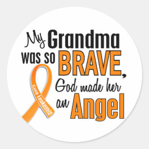 Sticker Rond Angel Grandma Leukemia