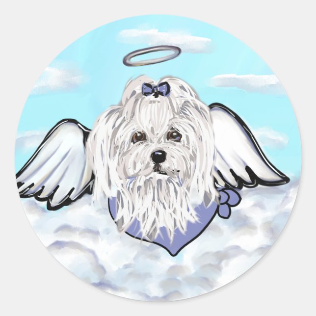 Sticker Rond Angel maltais (Devant)