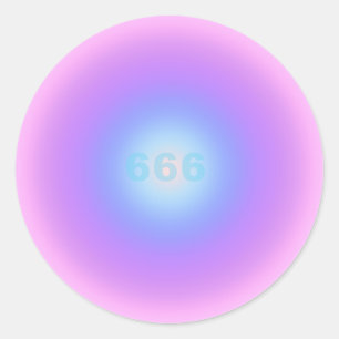 Sticker Rond Angel Numéro 666 Reflect - Angel Numbers Gradient