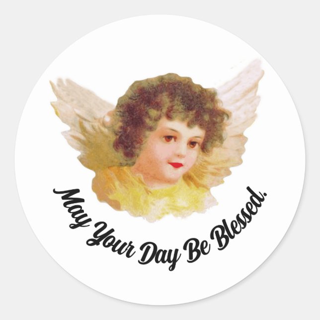 Sticker rond Angel vintage (Devant)