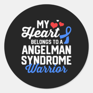 Sticker Rond Angelman Syndrome Guerrier Survivant Soutien