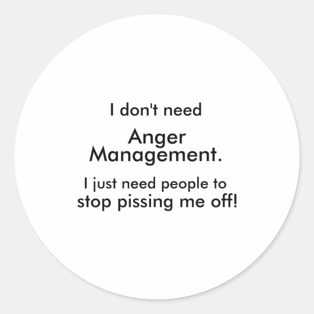 Sticker Rond Anger Management  (Devant)