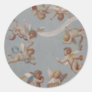 Sticker Rond Anges de Cherub de la Renaissance