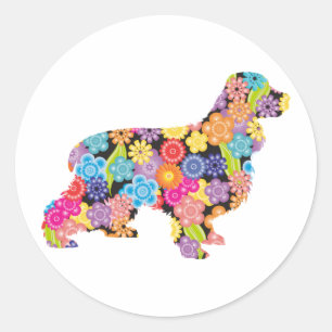 Sticker Rond Anglais Cocker Spaniel