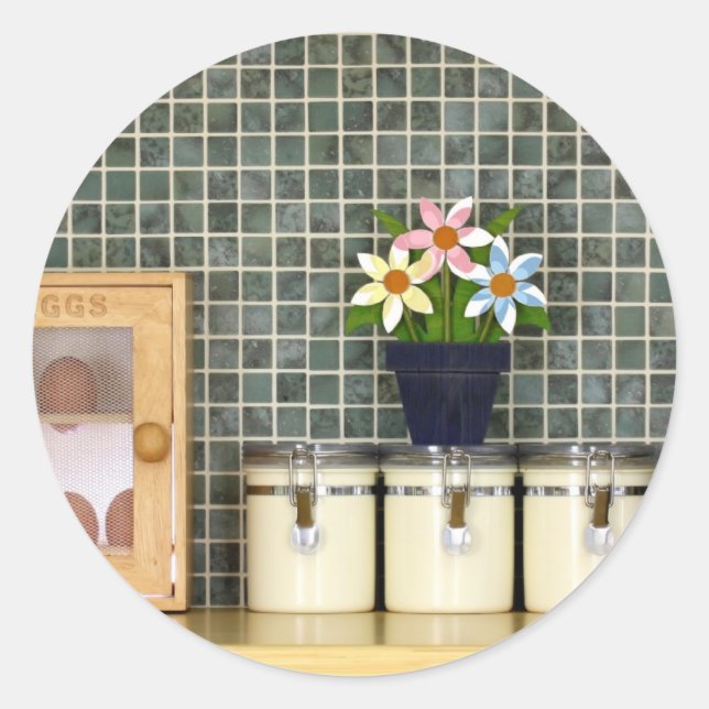 Sticker Rond Angles de cuisine (Devant)