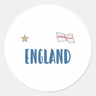 Sticker Rond Angleterre Fan Shirt Anglais Drapeau
