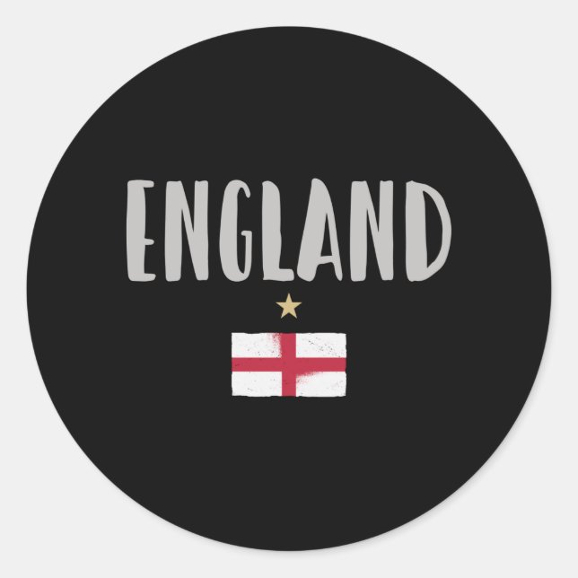 Sticker Rond Angleterre Fan Shirt Anglais Drapeau (Devant)
