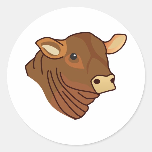 Sticker Rond Angus Head (Devant)