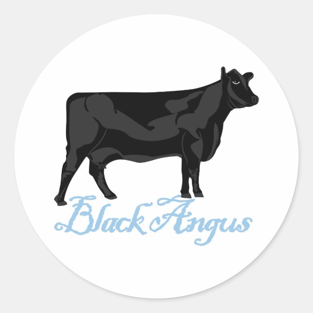Sticker Rond Angus noir (Devant)