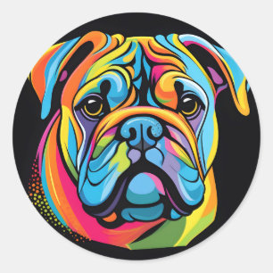Sticker Rond Animal animal animal de chien mignon