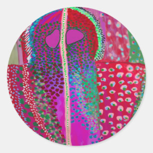 Sticker Rond Animal de la fête des Aliens spatiaux