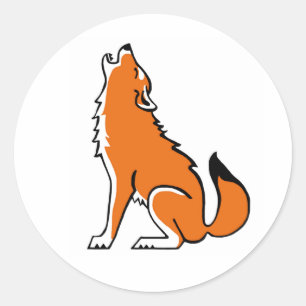 Sticker Rond Animal en voie de disparition - Howling WOLF - Fau