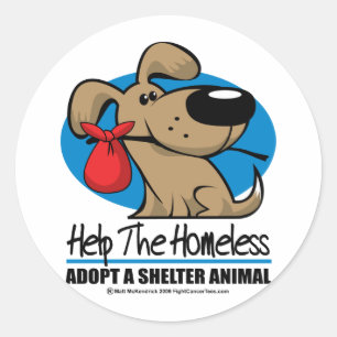 Sticker Rond Animal familier sans abri
