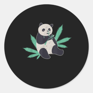 Sticker Rond Animal Panda Weed Stoner Cadeau