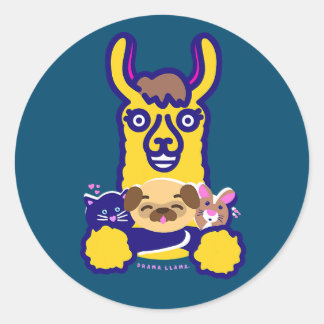 Sticker Rond Animal vétérinaire qui aime chien