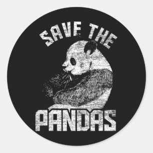 Sticker Rond Animal Welfare Bear Earth Day Save The Panda