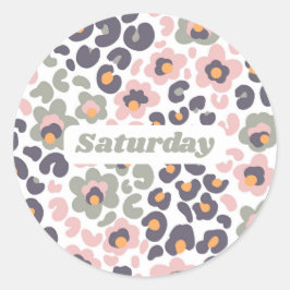 Sticker Rond Animalier avec Fleurs