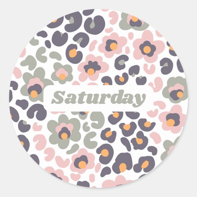 Sticker Rond Animalier avec Fleurs (Devant)