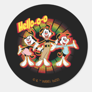 Sticker Rond Animaniacs Hello-o Retro Equalizer Graphic