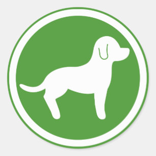 Sticker Rond Animaux blancs et verts