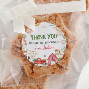 Sticker Rond Animaux de ferme Barnyard Anniversaire