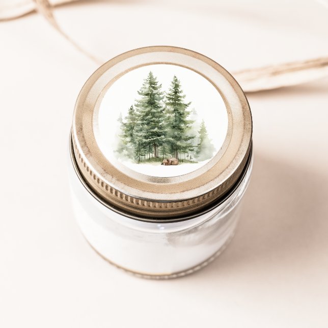 Sticker Rond Animaux de la Forêt | Cadeau de Baby Shower Ourson (Créateur téléchargé)