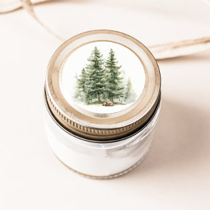 Sticker Rond Animaux de la Forêt Cadeau pour une Baby Shower