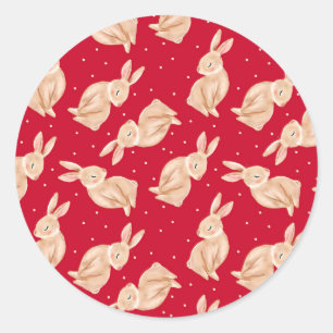 Sticker Rond Animaux de la forêt en hiver Noël