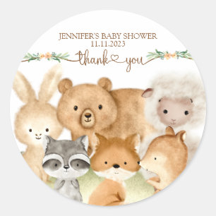 Sticker Rond Animaux Mignons Fourrure Famille Merci