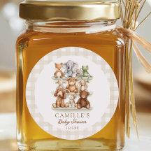 Animaux pour Baby Shower Garçon Gingham Faveur
