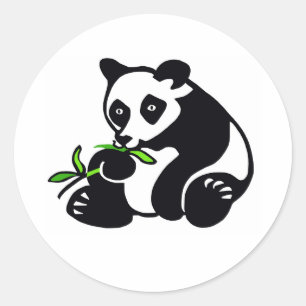 Sticker Rond Animaux sauvages - Ours PANDA - Faune - Nature