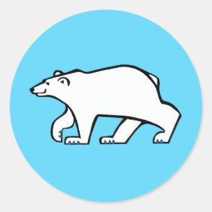 Sticker Rond Animaux sauvages - OURS POLAIRE Cool - bleu arctiq