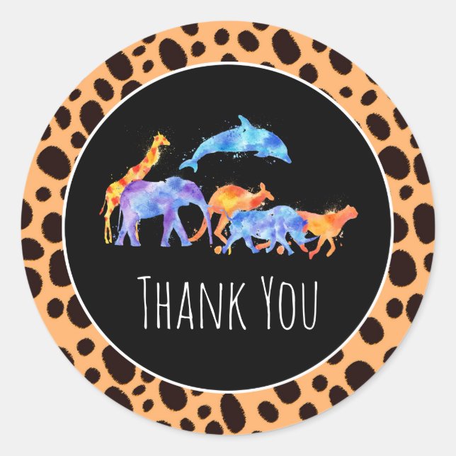 Sticker Rond Animaux sauvages sur le guépard exotique Imprimer  (Devant)