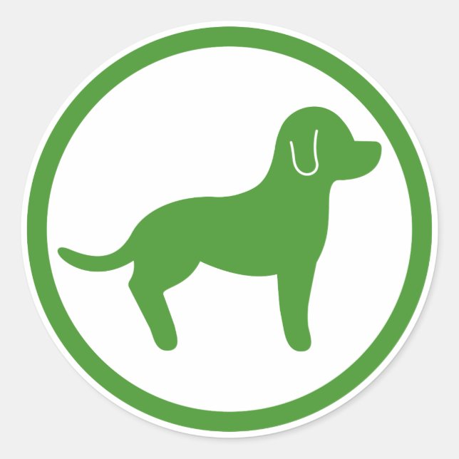 Sticker Rond Animaux verts et blancs Bienvenue (Devant)