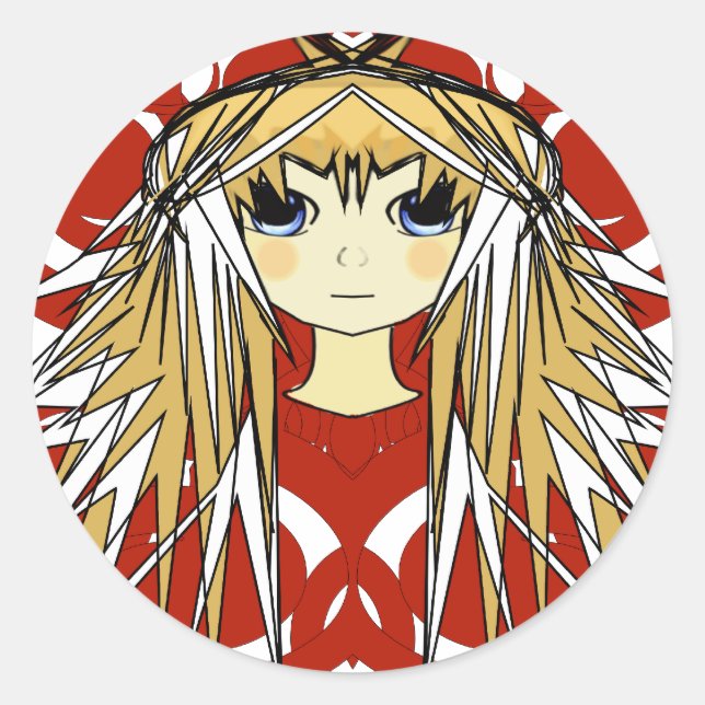 Sticker Rond Anime Girls (Devant)