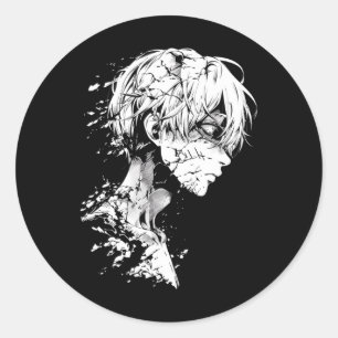 Sticker Rond Anime Manga Motif Dessin Artiste Anime