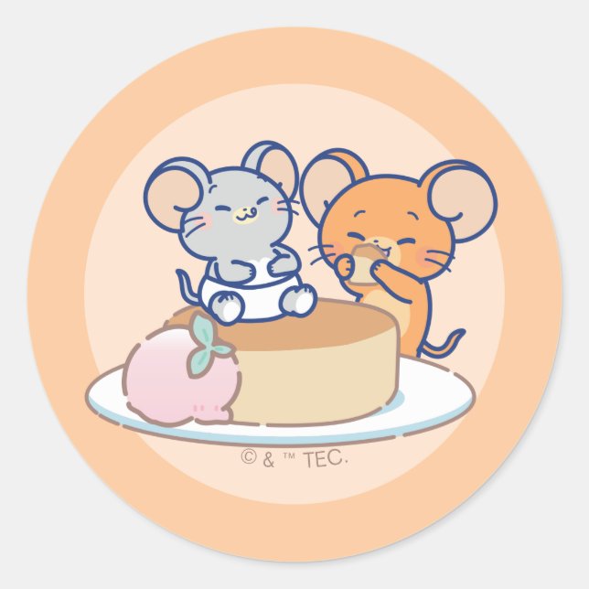 Sticker Rond Anime Tuffy et Jerry Cheesecake (Devant)