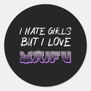 Sticker Rond Anime Waifu